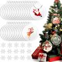 30 Set Christmas Acrylic Ornament Blanks - 3 Inch Round Acrylic Blanks with Crystal Snowflakes Xmas Ornaments for Christmas Tree Decoration