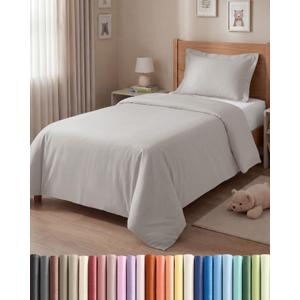 Duvet Cover Twin/Twin XL Size Set - Extra Soft Twin/Twin XL Duvet Cover 68" x 90" with 1 Pillow Sham - Hotel Luxury, Easy Care, Fade Free w/ Zipper Closures & Ties - Comfy & Breathable (Light Grey)