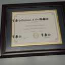 GraduationMall 8.5x11 Diploma Frame with Black over Gold Mat or Display 11x14 Document without Mat, UV Protection Acrylic, Mahogany with Gold Beads