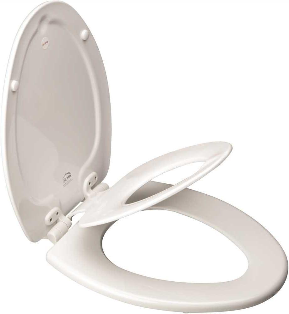 Bemis 1483SLOW 000 Nextstep Wood Elongated Slow-Close Toilet Seat, one-size, White