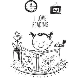 Children I Love Reading Inspiring Quote Wall Decal Decoration Books Quote Book Lovers Bookish Quotes ReadersCute Cartoon Lasts Years and Easily Removable - Size: 24 in(W) x 30 in(H)
