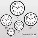 AKCISOT 18 Inch Wall Clock Large Silent Non-Ticking Wall Clocks Battery Operated - Analog Classic Clock Decorative for Living Room, Office, Home, School(Black)