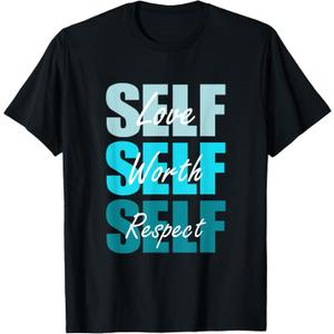 Turquoise Self-ish X 3 Turquoise Color Graphic T-Shirt (Black, Medium)