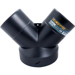 POWERTEC 70189 Dust Collector Y-Fitting | 6-Inch to 4-Inch Hose Reducer for Woodworking Dust Collection System,Black