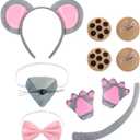 Kyson Kids Mouse Costume Set 9 Pcs Rat Costumes Accessories for Boys Girls Carnival World Book Day Halloween Cosplay Party