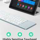 Samsers Foldable Bluetooth Keyboard with Touchpad - Portable Wireless Keyboard with Holder, Rechargeable Full Size Ultra Slim Pocket Folding Keyboards for Android Windows iOS Tablet & Laptop - Blue