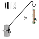 MIXXIDEA Extended Fence Deck Hook Rail Heavy Duty Bird Feeder Hook, Adjustable Plant Bracket for Bird Feeders, Planters, Suet Baskets, Lanterns, Wind Chimes and More
