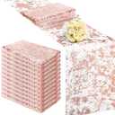 Aneco 12 Pieces Metallic Glitter Table Runner 84 x 11 Inches Rose Gold Glitter Mesh Table Runners Sparkle Rectangle Runner Roll Decorations for Wedding Baby Shower Birthday, DIY Home Decor
