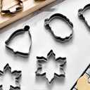 Christmas Cookie Cutters, 8 Piece Holiday Stainless Steel Biscuit Shapes for Baking - Snowman,Christmas Tree,Gingerbread Man,Candy Cane,Snowflake,Santa Face,Christmas Bell, Reindeer Mold