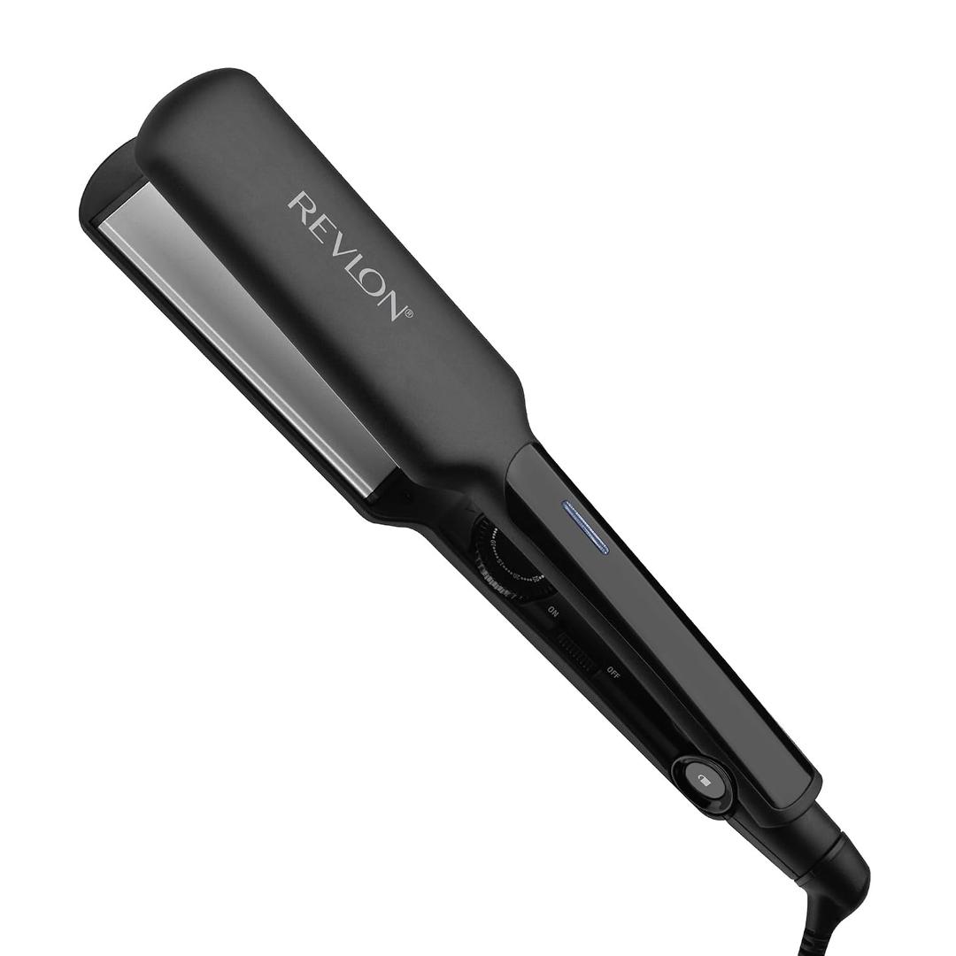 REVLON Ceramic Coated 2" Flat Iron - Fast Heating Hair Straightener for Quick and Smooth Results, Plus Travel Friendly (Black)