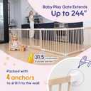 Foldable Wooden Baby Playpen Large Play Yard for Babies, 2-in-1 New Mom Helper Portable Fence, 25" Tall Custom Wood Gate with Adjustable Size & Shape for Infants 3-18 Months -63x63x25 inch