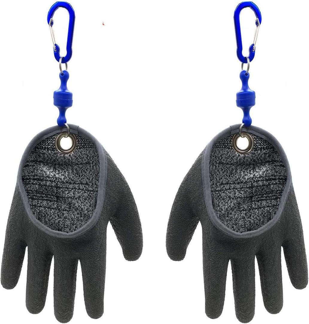 Inf-way Fishing Glove with Magnet Release, Fisherman Professional Catch Fish Gloves Cut&Puncture Resistant with Magnetic Hooks Hunting Glove (X-Large)