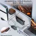 acer HDMI Switch 5 in 1 Out [4K@60Hz, HDMI 2.0, HDCP 2.3, HDR] Switcher with Remote, Supports DTS, Dolby, Work for PS5/Xbox/Switch/Roku/TV Stick/Projector