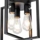 3-Lights Black Ceiling Light, Farmhouse Industrial Matte Kitchen Lighting Fixtures Ceiling for Hallway, Bedroom, Bathroom, Entryway(No E26 Bulbs)