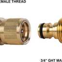 HQMPC Garden Hose Quick Connect Solid Brass Quick Connector Garden Hose Fitting Water Hose Connectors Garden Hose Disconnect 3/4 inch GHT (2Sets) (2Female+2Male)