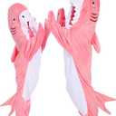 Shark Blanket Hoodie Women Dinosaur Wearable Blanket Gifts for Adults Onesie (Small)