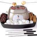 Sharper Image Electric Smores Maker  6 Marshmallow Roasting Sticks & Serving Tray Station| Indoor Smores Kit| Kids & Family Party Activity| Kitchen Gadget| Movie Night, Sleepover, Housewarming Gift (Black)