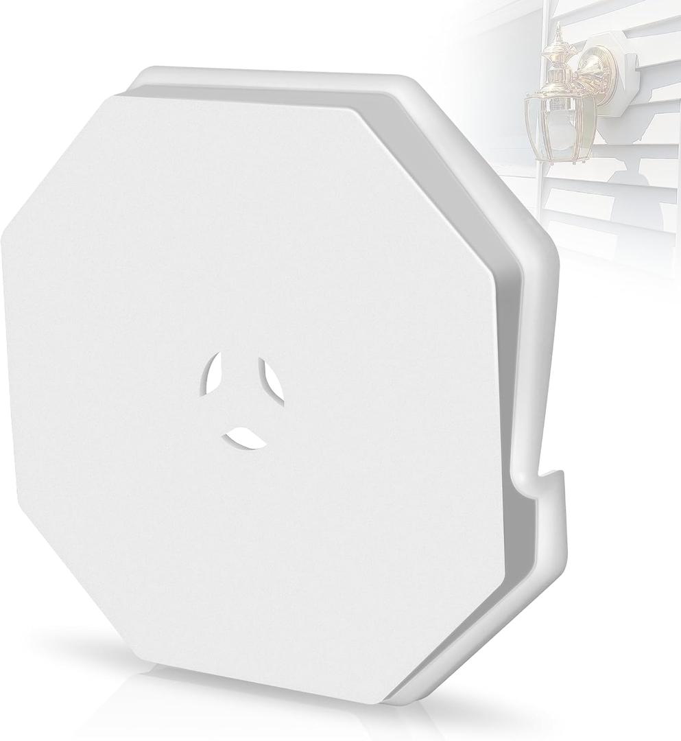 2 x Vinyl Siding Mounting Block Kit with Built-in Electrical Box, 130110006001 Vertical Siding Lamp Mounting Plate, Siding Mounting Kit for 1/2 inch Lap and 4 inch to 10 inch Height Siding (White, 1Pcs)