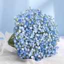 Elyum Babys Breath Artificial Flowers, 12 Pcs Long Stem Baby Breath Flowers Artificial Bulk, Real Touch Blue Fake Babys Breath Gypsophila for Wedding Bouquet Floral Arrangement Home Decor