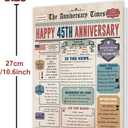 Funny 45th Wedding Anniversary Card Gifts for Wife Husband, Romantic 45th Anniversary Card for Mom Dad, Sapphire Gifts for 45 Years Anniversary