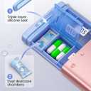 Vaydeer Travel Small Pill Organizer, Metal Slim 7 Day Weekly Pill Case with Moisture-Proof Desiccant, Compact Portable Medicine Organizer for Vitamins, Pills, Perfect for Purse or Pocket (Rose Gold)