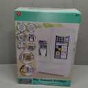 Refrigerator Toy Fridge with Ice Dispenser, Kids Pretend Play Kitchen Accessories with Toy Food Drink Bottles Milk Cans, Play Kitchen Appliances Set for Girls Age 3+, White