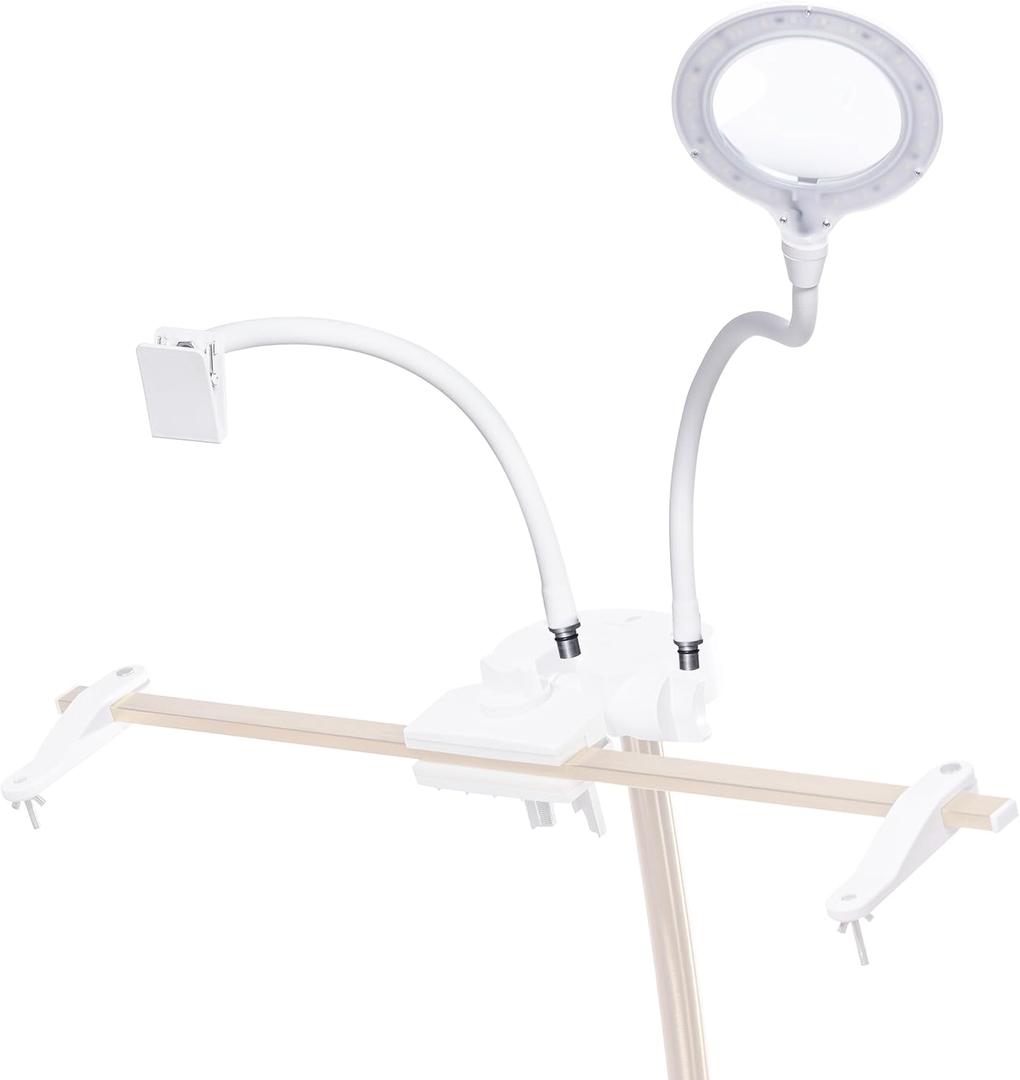 Daylight StitchSmart 2 Magnifier & Chartholder (Accessories Only)Adjustable Embroidery Frame Support with LED Magnifier Lamp, 360 Rotation, 95+ CRI Lighting, Flexible Arms (Doesn't' Include Stand)
