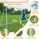 Soccer Goal 12x6,10x6.5, 8x6, 6x4FT Soccer Goals for Backyard Metal Soccer Goals for Kids Youth Adults Large Outdoor 2" Steel Soccer Goal Post Frame with Soccer Net Target Net Portable Agility Ladder