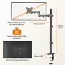 Bracwiser Single Fully Adjustable Standing Height Monitor Arm Stand Mount 800mm Tall for Monitor Computer Screen 13 15 17 19 20 22 23 24 26 27 30 32 inch VESA 75 100 (MD7821)