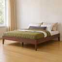 Grain & Grove Bear Platform Bed (Queen), Oak Embossed Dark Brown