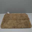 Beige Bathroom Rugs  Absorbent and Washable Bath Mat, Non-Slip, Thick Soft Chenille Bath Rugs for Bathroom Floor, Shower, Sink - 17" x 24"