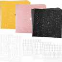 TaoBary 30 Pcs Glitter Graduation Cap Topper Self Adhesive Graduation Cap Decoration with 5 Pcs Letter Alphabet Sticker for Grad Hat Craft DIY(Black, Gold, Rose Gold)