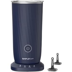 SIMPLETASTE Milk Frother, 4-in-1 Electric Milk Frother and Steamer, Automatic Warm and Cold Foam Maker and Milk Warmer for Latte, Cappuccinos, Dark Blue (Medium)