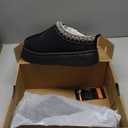 Platform Slippers, Mini Boots for Women Indoor Outdoor Anti-slip Slippers Womens Warm Fleece Lining Suede Leather Ankle Boots Slip On Hoese Shoes, 6