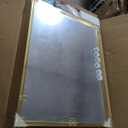 Magnetic Whiteboard, 24"x18" Gold Aluminum Frame Dry Erase White Board for Wall, Hanging Wipe Board with 6 Magnets, 4 Markers & 1 Eraser for Home, Office, School