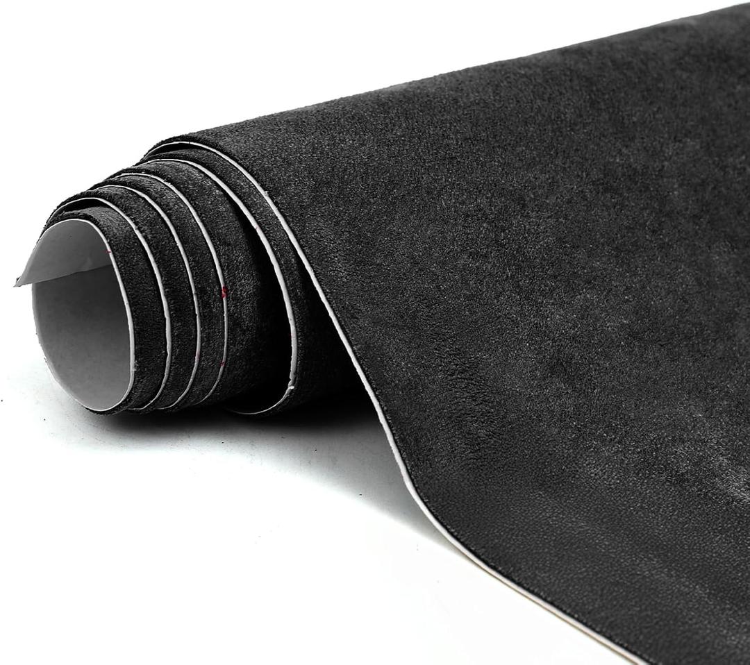 Premium Black Suede Fabric Wrap - 30x60 inch Suede Wrap for Car Interior - Self-Adhesive Microfiber and Synthetic Leather, Stretchable Interior Film for Car and Home Decor