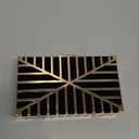 CARIEDO Women Evening Bag Elegant Clutch Purse Exquisite Velvet Metal Hollow out Handbags Prom Wedding Party (1732 Black)