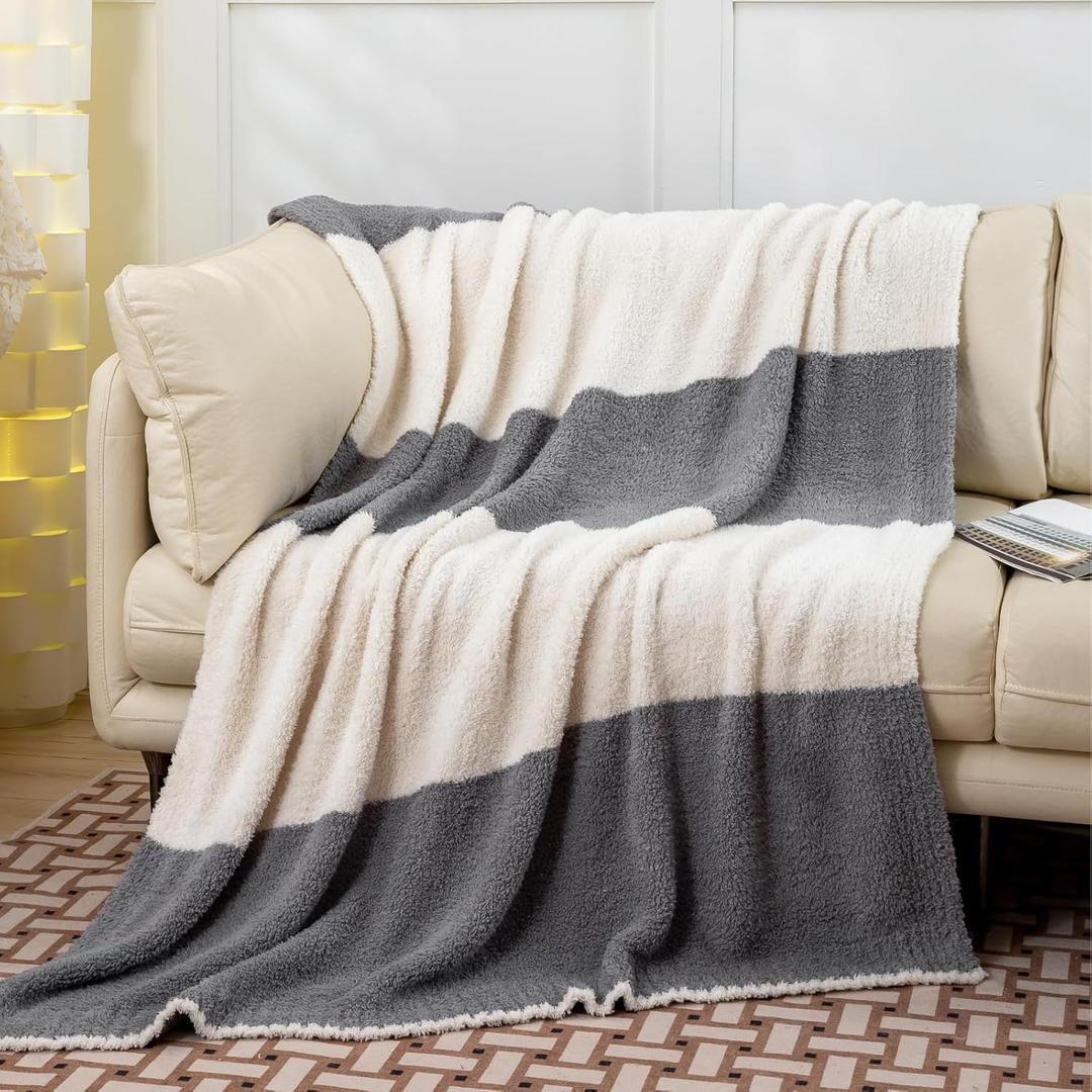 Mokoya Super Soft Blanket 50"x70",Reversible Lightweight Fluffy Throw for Couch, Bed, Sofa, Gifts for Women, Men, Final Clearance, No Restock