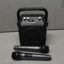 Karaoke Machine, Portable Bluetooth Speaker with 2 Wireless Microphones for Adults & Kids with Lights, Karaoke Microphone with PA System Supports USB/TF/REC/FM/AUX for Home Party Home System Packages (Black)