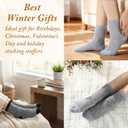 Geyoga 6 Pairs Fuzzy Socks Valentines Gifts for Women Soft Plush Sleeping Slipper Winter Fluffy Socks Gifts for Grandma Mom (Dark Color)