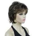 Lydell Short Layered Shaggy Wavy Full Synthetic Wigs (RM73 Brown mix)