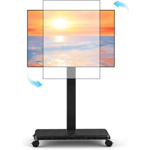 Neothm Rolling TV Stand Portrait for 65 70 75 Inch TVs, Tilt and Swivel Mobile TV Cart on Wheels up to 110 Lbs, 6 Height Adjustable PortableTV Stand, Max VESA 600x400mm