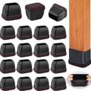 16 Pcs Rectangle Chair Leg Floor Protectors, Silicone Chair Leg Protectors for Hardwood Floors, High Elastic Chair Leg Cover for Chair Table Desk, Protect Wooden Floors from Scratching, Won't Tear