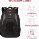 SwissGear 1186 Bungee Backpack, Black/Grey, 17-Inch