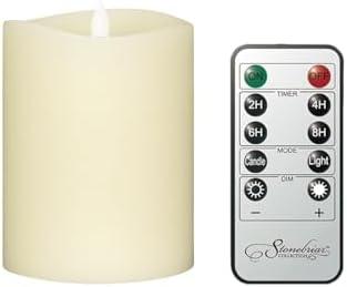Stonebriar 3 Count Ivory Real Wax 3x4 Flameless LED Pillar Candles with Remote and Timer Pack of 4 Stonebriar 3 Count Ivory Real Wax 3x4 Flameless LED Pillar Candles with Remote and Timer Pack of 4