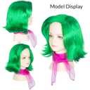 Miss U Hair Short Wavy Green Wig with Scarf for Kids Child Fun Anime Cosplay Wig