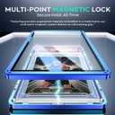 UV-Resistant Magnetic Metal Slab Case for 35pt PSA Graded Cards-High Alumina Glass-Multi-Point Magnetic Lock-Durable Frame-Stackable Design.Gradient Blue-Red