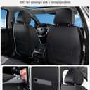 Huidasource Leather Car Seat Covers Full Set, Full Coverage Universal Fit for Most Cars SUVs Trucks, Easy Install with Velcro, Airbag Compatible, Retains Seat Functions & Cupholders, Black & Gray