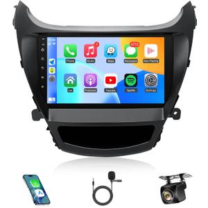Naifay Android Car Stereo for Hyundai Elantra 2014 2015 2016 Radio, 9inch Touch Screen for Hyundai Elantra Stereo with CarPlay Android Auto Bluetooth FM GPS WiFi Camera Mirrorlink SWC+MIC