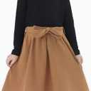 PATPAT Family Matching Outfits for Fall Winter Long Sleeve Women Dresses and Sweatshirts Sets for Holiday Photoshoot (8-9 Years, Khaki)